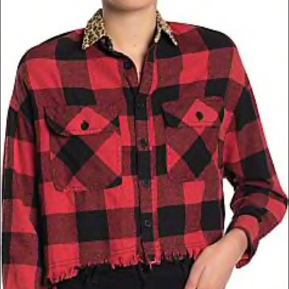 Vintage Havana Buffalo Plaid Animal Print Top